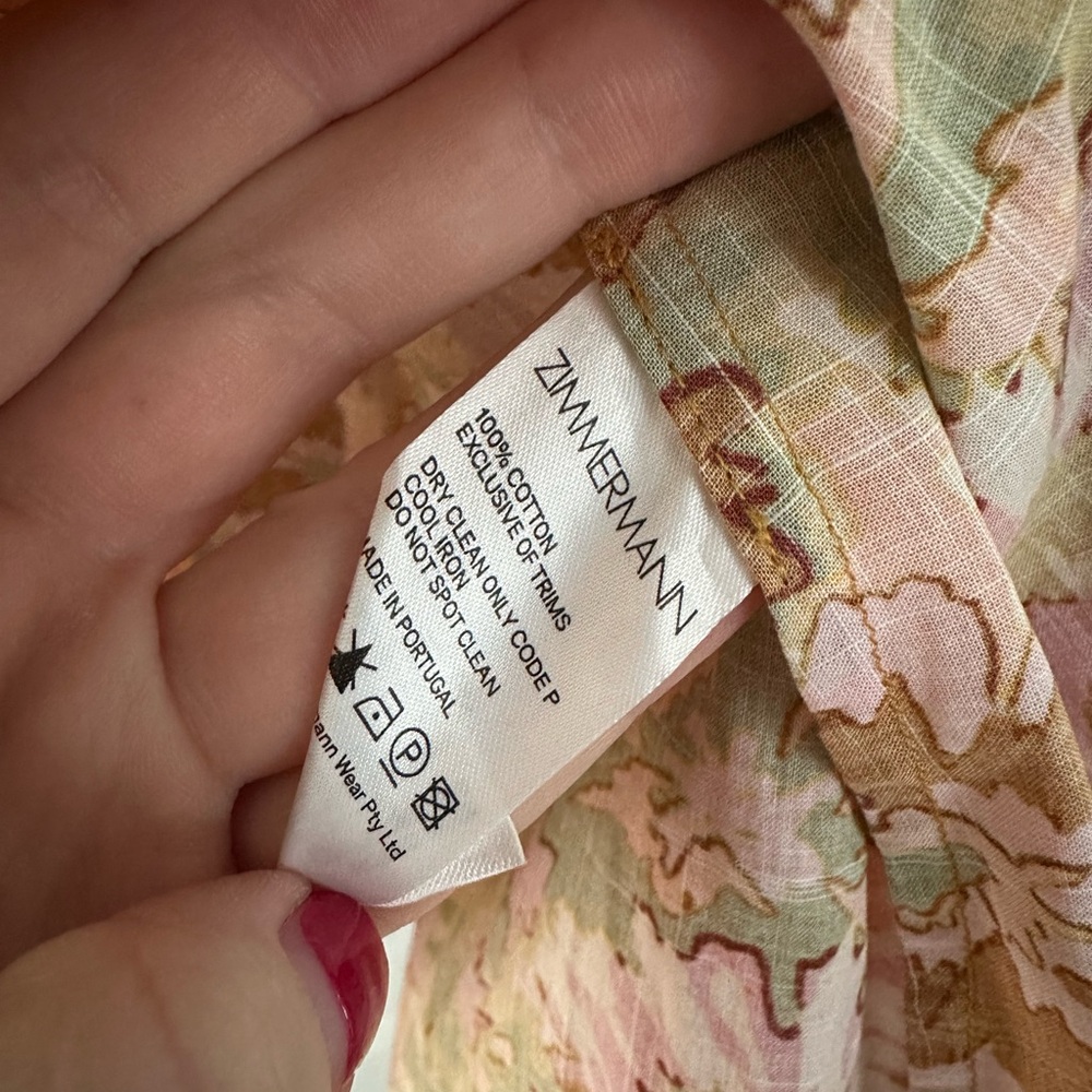 Zimmermann Floral skirt size 0P 100% cotton - Picture 8 of 8